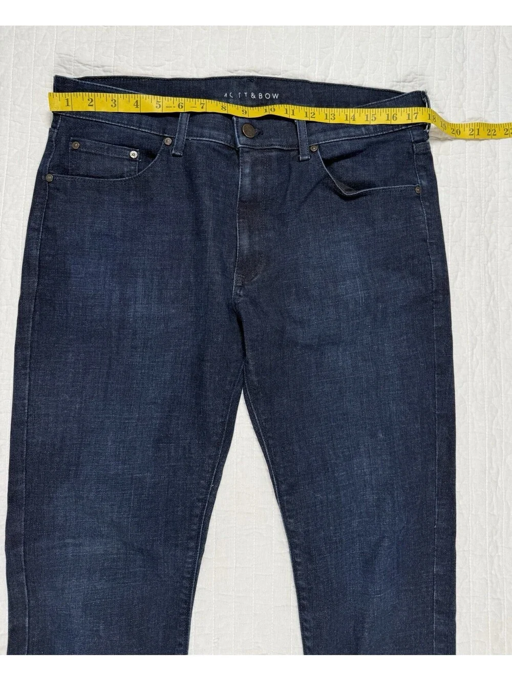 Mott & Bow Men’s 34x32 Slim Jeans Dark Wash Stretch Denim Premium Blue Cotton